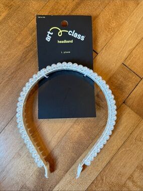 art class Pearl-Trim White Headband for Kids